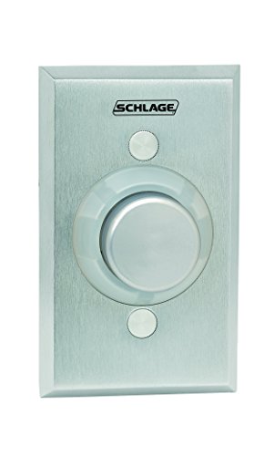 Schlage Electronics 631AL Ağır Hizmet Tipi Buton, Alüminyum Kaplamalı 1-1 / 4 Metal Düğme, Saten Krom Kaplamalı Plaka