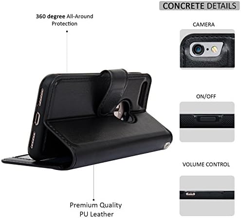 Navor Ayrılabilir Manyetik Cüzdan Kılıf & Evrensel Araç Montaj iPhone 7 & 8 için Uyumlu [RFID Hırsızlık Koruma] JOOT - 1L Serisi-Siyah