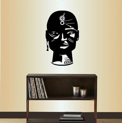 Duvar Vinil Çıkartması ev duvar süsü Sticker Afrika Adam Kafa Yüz Geleneksel Süsler Odası Çıkarılabilir Şık Duvar Benzersiz Tasarım