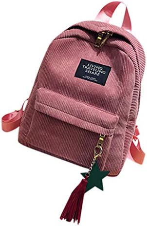 Kadın Mini basit kadife sırt çantaları kampüs tarzı saf renk mektup eğlence açık çanta
