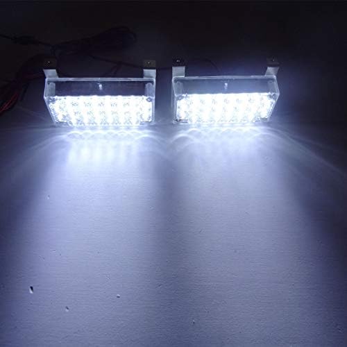 2x22 LED araç yanıp sönen acil ışık ızgara Strobe flaş lambası 12 V (beyaz)