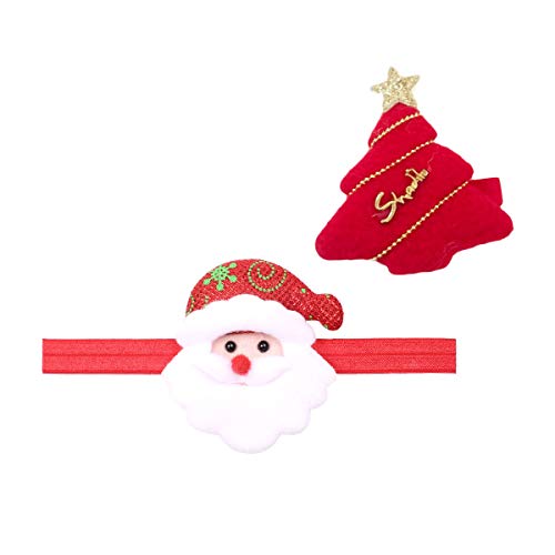 Bebek Noel Kafa Bandı ile Noel Baba Kardan Adam Yay Saç bandı noel hediyesi JHC17 (2 adet-Set L)