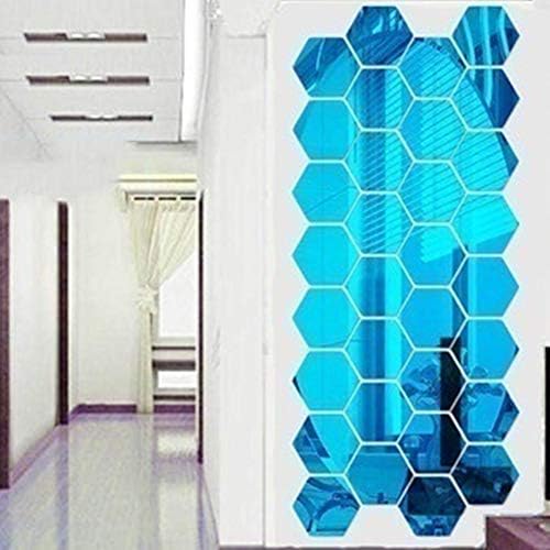 piRAtus8ileV 12 Adet Ayna Duvar Sticker Altıgen Ayna Çevre Koruma Duvar Sticker Akrilik Oturma Odası Banyo Kristal Arka Plan