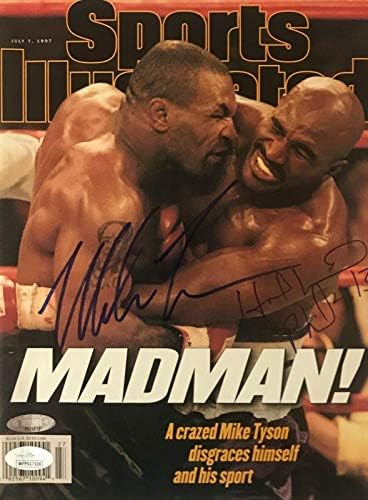 Mike Tyson Evander Holyfield İmzalı MADMAN Sports Illustrated Dergisi JSA / Trı 2 İmzalı Boks Dergileri
