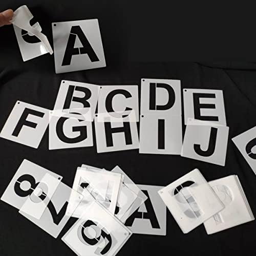 Alfabe Mektubu Şablonlar 6 inç, 36 Pcs Kullanımlık Plastik Mektup ve Numarası Şablonları Kiti Mektup Dekorasyon Sanat Zanaat