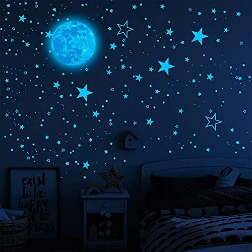 MOTALİ Glow Karanlık Yıldız Tavan, 1049 adet ve Ay Duvar Çıkartmaları, Parlak Gerçekçi Tam Yıldızlı Gökyüzü, mükemmel Çocuk Yatak