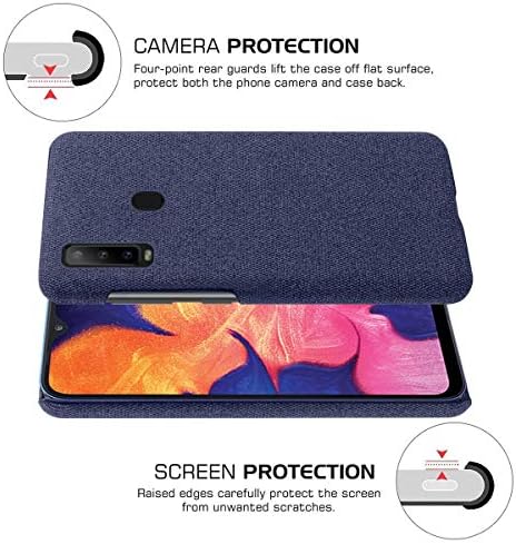 Samsung Galaxy A8s için SHUNDA Kılıfı, Samsung Galaxy A8s için Ultra İnce Keçe Kumaş Anti-Parmak İzi Koruma Kapağı-Mavi