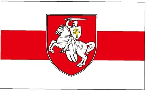 Beyaz Şövalye At Bayrak Afiş Beyaz Kırmızı Bayrak Belarus Pagonia Arması Belarus Afiş Açık Bayrak