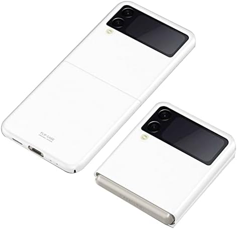 Moda ıçin Samsung Z Flip 3 telefon Standı Toz Geçirmez Anti-Sonbahar Telefon Kapak Mat Kat Kılıf Şeker Renk (Beyaz)