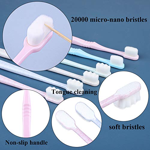 Ruısıta 6 Paketi Yumuşak Mikro-Nano Diş Fırçası Ekstra Yumuşak Manuel Diş Fırçası Ultra Yumuşak Kıllı Yetişkin Diş Fırçası ile