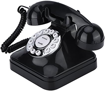 Bewinner Vintage Masaüstü Sabit Telefon, Çok Fonksiyonlu Plastik Ev Telefonu-Flaş, Yeniden arama ve Rezerv-Geleneksel Zil Sesi-Kaymaz