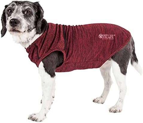 Pet Life ® Active 'Aero-Pawlse' Heathered Çabuk Kuruyan ve 4 Yönlü Streç Performanslı Köpek Tank Top T-Shirt