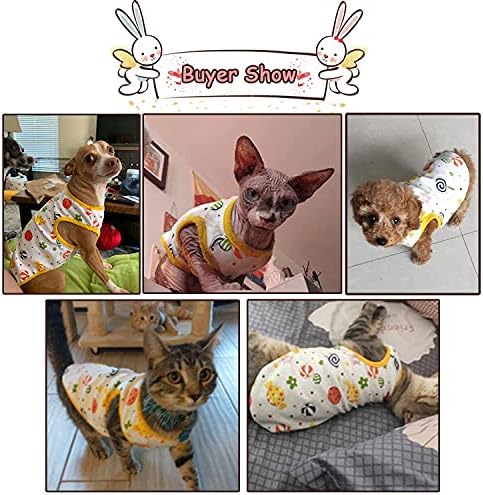 NİNGFA Sevimli Köpek Gömlek Köpek Giysileri Bahar Yaz Yumuşak Nefes Pamuk Kolsuz Yelek Kıyafetler Kostümleri Sevimli Karikatür