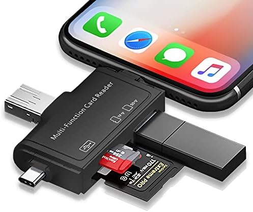USB C/Tip-C ve Mikro USB Fişli iPhone/U Disk/TF/Micro SD Kart Adaptörü için SD Kart Okuyucu, Kamera için OTG'Lİ Hafıza Kartı