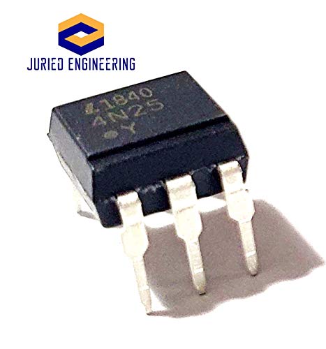 Juried Engineering Lite-On 4N25 Optokuplör, Fototransistör Çıkışı, Taban Bağlantılı Breadboard Dostu IC DIP-6 (5'li Paket)