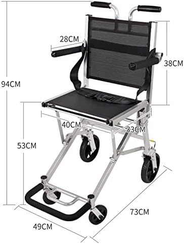 LXDZXY Tekerlekli Sandalyeler, Küçük Arabaları, Katlanabilir ve Taşınabilir Ultra-Hafif Alüminyum Alaşım Moped, Uygun Uçak Seyahat