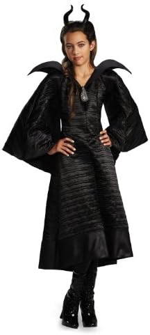 Disney Maleficent Film Vaftiz Siyah Elbise Kızlar Deluxe Kostüm, Orta/7-8