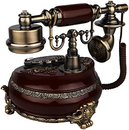 Qİaoob Eski Moda Sabit Telefon, kahverengi Antika Kablolu Masaüstü Sabit Telefon Ev, Dekor, Oturma Odası, Yatak Odası
