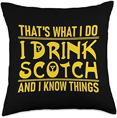 Komik Scotch Tiryakisi Viski Sevgilisi Yaptığım Şey Bu Scotch içiyorum ve Bir Şeyler Biliyorum Atmak Yastık, 18x18, Çok Renkli
