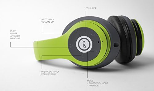 ıJoy Mat Finish Bluetooth Kulaklıklar, Dahili Mikrofonlu Kablosuz Kulak Üstü Katlanabilir Kulaklık, FM, Micro SD Kart Yuvası