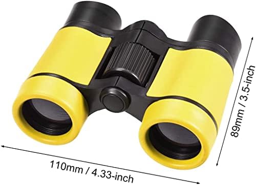 KFıdFran 2 adet Oyuncak Dürbün 4X30 Kompakt Katlanabilir Dürbün Şok Geçirmez Sarı Kuş Gözlemciliği Yürüyüş Kamp için Boyun Askısı