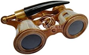 ASI DENİZCİLİK 2.5 İnç Opera Gözlük Dürbün Saplı Yetişkinler için-kaptanın Sedef Katı Pirinç Opera Gözlük Dürbün-Cep Boyutu Handel