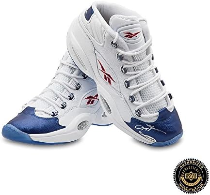 Allen Iverson İmzalı/İmzalı Reebok Soru Mavi Ayaklı Orta Ayakkabı-76ers