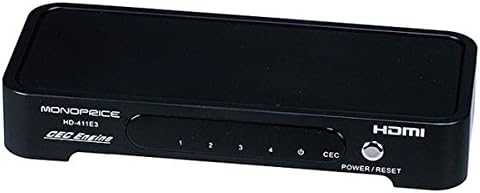 Monoprice Blackbird 4x1 HDMI 1.4 Switch-CEC, HDCP 1.4, 1080p 60Hz, Uzaktan Kumanda Dahil (PS4 / 5 Xbox Apple TV Fire Stick Roku