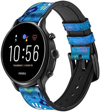 CA0706 El Baskı Deri akıllı saat Band Kayışı için Fosil Hibrid Smartwatch Nate, hibrid İK Latitude, hibrid Smartwatch Makinesi