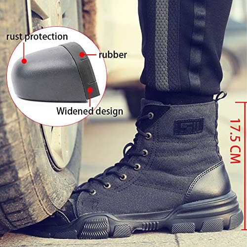 SUADEX Çelik burunlu Çizmeler Erkekler için Askeri iş çizmeleri Yıkılmaz iş ayakkabısı Kadınlar için Atletik güvenlik ayakkabıları