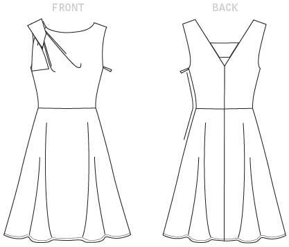 Isaac Mizrahi tarafından Vogue V1623D5 kadın Tamamen Astarlı Elbise Dikiş Desen, Boyutları 12-20, Beyaz