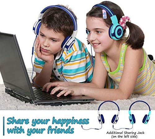 SİMOLİO Kablolu Kulaklıklar Gençler Çocuk Kız Erkek, Ayarlanabilir 75dB, 85dB, 94dB Ses Seviyesi Sınırlı, Okul / PC / Cep Telefonu