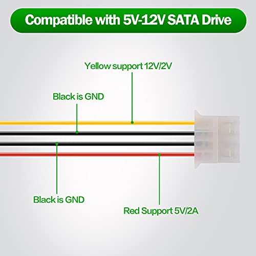 Cuzıss 2 Paketi 8 SATA 15-Pin Erkek Çift 4-Pin Molex Kadın Güç Y Splitter Kablo Adaptörü sabit disk HDD SSD