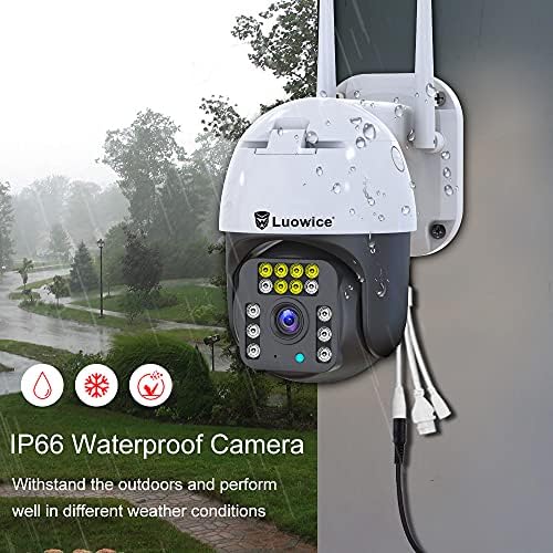 Luowice 5MP PTZ Güvenlik Kamera Açık FHD WiFi IP Kamera ile Humaniod Algılama, Otomatik Takip, Renk Gece Görüş, Pan ve Tilt,