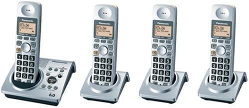 Panasonic Dect 6.0 Serisi 4 Ahize Telsiz Telefon Sistemi Telesekreterli (KX-TG1034S),Gümüş