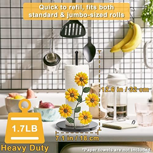 Ayçiçeği Kağıt Havlu Tutucu - Ayçiçeği Sarı Mutfak Dekor ve Aksesuarları, Rustik Ev Dekor Çiftlik Kağıt Havlu Tutucular için