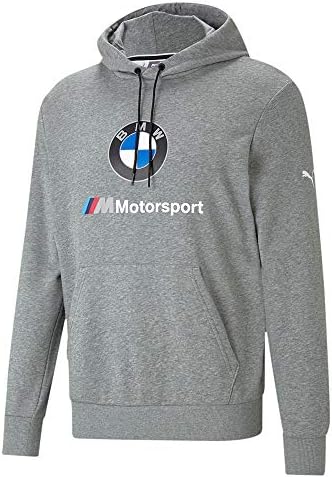 PUMA Erkek BMW M Motorsport Essentials Logo Kapüşonlu Sweatshirt