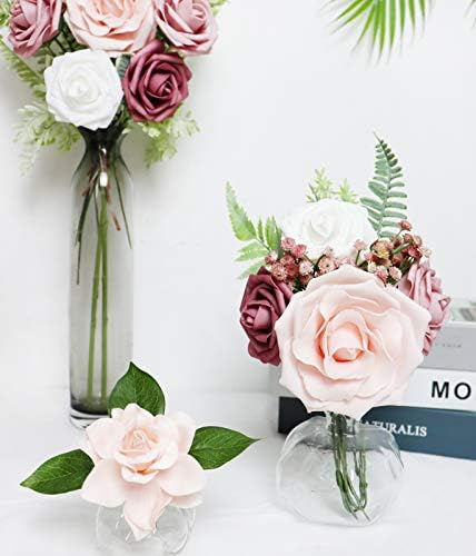 Mefier Ev Yapay Çiçekler Combo Narin Rüya Allık Karışık Çiçekler DIY Düğün Buketleri Centerpieces için Kök ile Bebek Duş Parti
