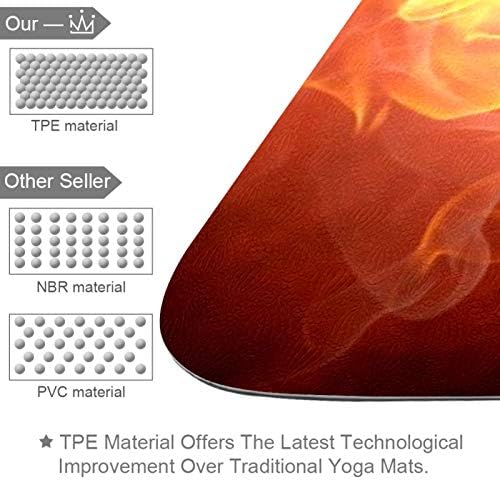 Yanan Toprak Yangın Yoga Mat 6mm Kalın Kaymaz Çevre Dostu Toksik Olmayan Yırtılma Direnci 72 inç Ekstra Uzun