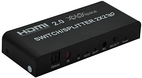 XOLORspace 41221 2x2 4 K 60HZ HDR 2x2 HDMI Switch dağıtıcı ile oto downscaler aynı anda Çıkış 4 K 60HZ 4:4:4 HDR ve 1080 p 60HZ