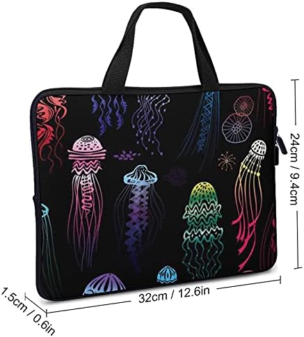 Renkli Jellyfishes Laptop Taşıma Çantası Kılıf Iş Rahat Bilgisayar Kapak için 10/12/13/15/17 İnç Dizüstü Ultrabook Tablet