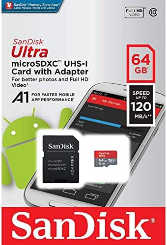 Ultra 64 GB microSDXC ARCHOS 101 Oksijen Artı SanFlash ve SanDisk tarafından Doğrulanmış için Çalışır (A1/C10/U1/8 k / 120MBs)