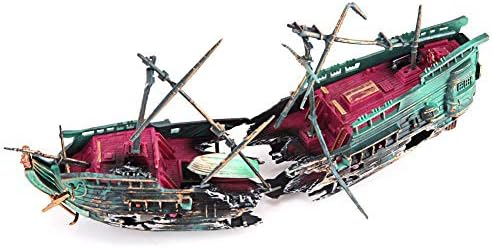 Gemi enkazı Akvaryum Dekorasyon Korsan Gemisi Peyzaj Reçine Malzeme Gemi Enkazı Dekor, çevre Dostu Tatlı Su Tuzlu Su Akvaryumu