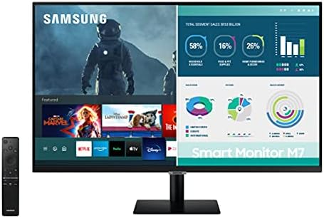 SAMSUNG 32 M7 Smart Monitor & Streaming TV, 4K UHD, Uyarlanabilir Resim, Ultra Geniş Oyun Görünümü, Netflix izle, HBO, Prime