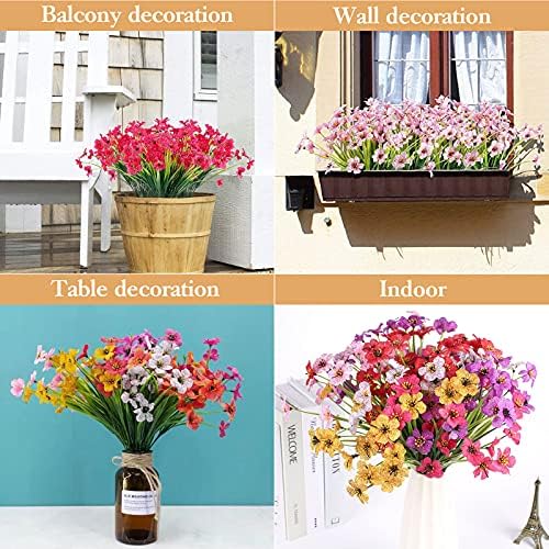 6 Demetleri Yapay Nergis Çiçekler Sahte Yapay Yeşillik UV Dayanıklı Hiçbir Solmaya Sahte Plastik Bitkiler için Düğün Dizgin Buket