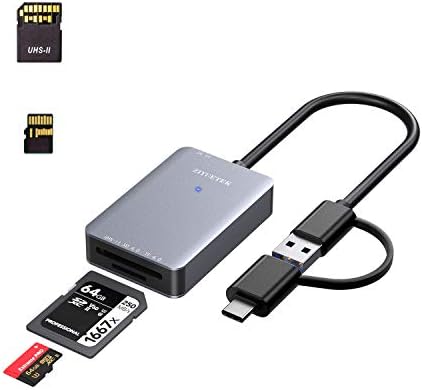 UHS-II SD Kart Okuyucu,500 M/S'ye kadar USB C Cihazı için USB 3.0 Tip-C Flash Bellek Kart Okuyucu, SD/SDHC / SDXC / Micro SDXC