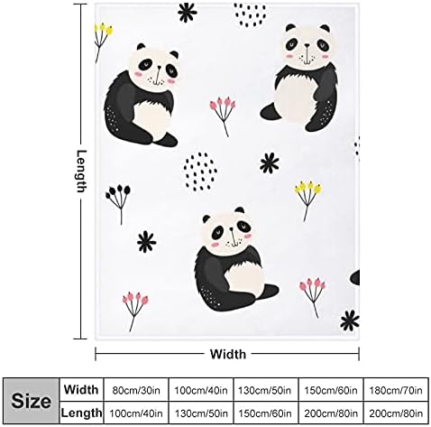 Battaniye Siyah ve Beyaz Sevimli Panda Süper Yumuşak Yatak kanepe battaniyesi Çocuk doğum günü hediyesi Atmak Battaniye Peluş