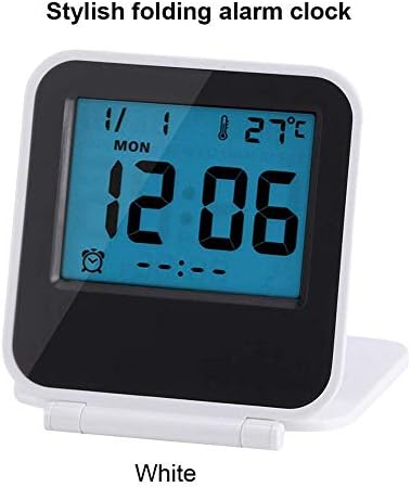 Seyahat Dijital çalar Saat, Taşınabilir Katlanabilir Çalar Saat Masa Masa Çalar Saat LCD Ekran Saat Ekran Sıcaklık Takvim Tarih