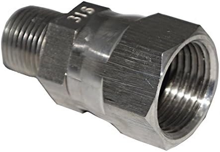 RFS Paslanmaz Çelik SS316 JIC Dişi Döner Erkek Konnektör, 1 1/2” Döner x 3/4” NPT, Boru ve Hortum için Ayarlanabilir Adaptör